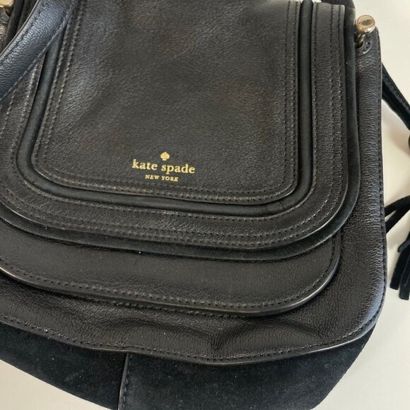 Kate Spade NY Womens Rianne Pratt Street Crossbody Flap Bag Purse Black M Pocket - Picture 3 of 15